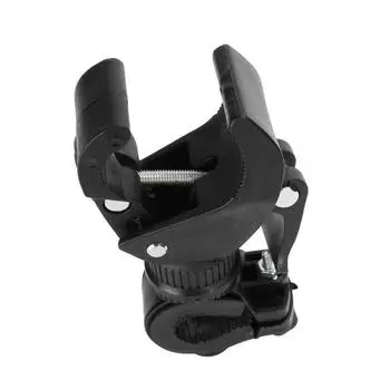 Вращающийся на 360 градусов держатель для светодиодного фонарика на руль велосипеда чёрный