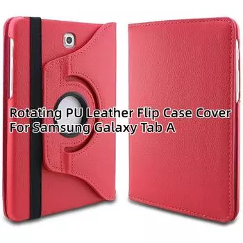 Вращающийся на 360 градусов флип-чехол из искусственной кожи для Samsung Galaxy Tab A 9,7 дюйма SM-T550 T550 T551 SM-T555 чехол для планшета розы красного
