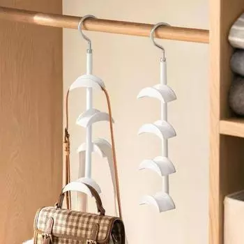 Вращающийся на 360 градусов крючок для вешалки, прочный держатель для сумок, домашний шкаф для хранения, шляпа, шелковый шарф, шали, сумочка, настенная полка белый