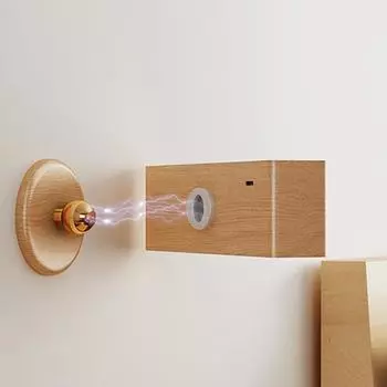 Вращающийся на 360 градусов настенный светильник, портативный беспроводной настенный светильник с аккумулятором 2500 мАч, плавная регулировка яркости, память, эстетика дерева, простая установка, спальня, гостиная светло-коричневого