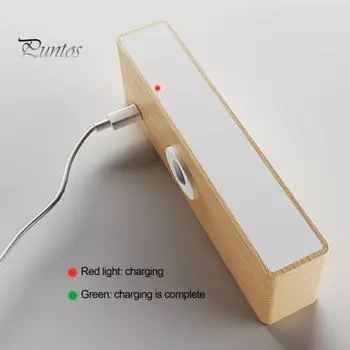 Вращающийся на 360 градусов настенный светильник, портативный беспроводной настенный светильник с аккумулятором 2500 мАч, плавная регулировка яркости, память, эстетика дерева, простая установка, спальня, гостиная светло-коричневого