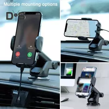 Вращающийся на 360 градусов шарнирный шарнир, телескопический рычаг, автомобильный держатель для телефона, крепление на присоске, дизайн, кронштейн для приборной панели автомобиля, кронштейн для телефона чёрный