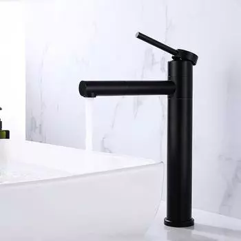 Вращающийся на 360 градусов смеситель для раковины, смеситель для холодной и горячей воды, кран для раковины, матовая нержавеющая сталь 304, кухонные смесители для туалета G1/2 серебряный