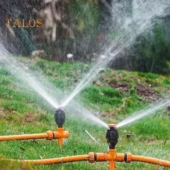 Вращающийся на 360 градусов спринклер для газона с колышком, большой охват площади, регулируемый спринклер для сада и двора, эффективный и стабильный инструмент для орошения A