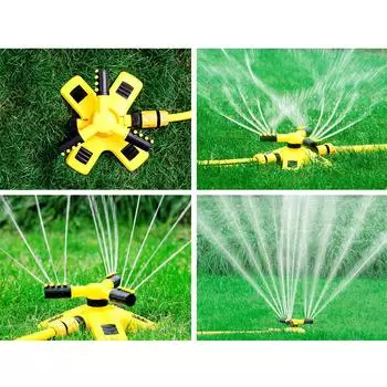 Вращающийся на 360 градусов спринклер для воды, автоматический спринклер для сада, вращающийся на 360 градусов 26*15*18 жёлтый