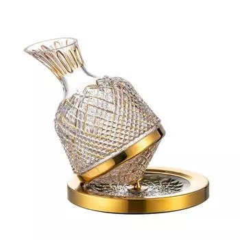 Вращающийся на 360 градусов винный графин, стакан, 1500 мл, диспенсер, хрустальная стеклянная бутылка, бренди, виски, кувшин для вина, подарок, украшение для бара