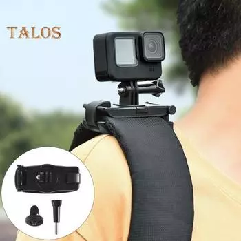 Вращающийся на 360 градусов зажим для рюкзака для Insta360X4/Action3/4/Pocket/X3/Ace Pro Регулируемая конструкция с пряжкой Крепление для экшн-камеры на плечо рюкзака Sets