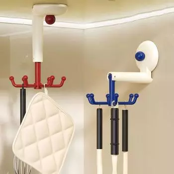 Вращающийся на 360° крючок с присоской, универсальный крючок без проколов, держатель для кухонных принадлежностей жёлтый