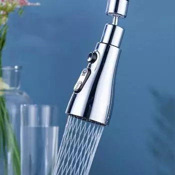 Вращающийся на 360° кухонный аэратор с фильтром, брызгозащищенный кран из АБС-пластика, резьба 22 мм, черный, серебристый, многофункциональный барботер серебряный