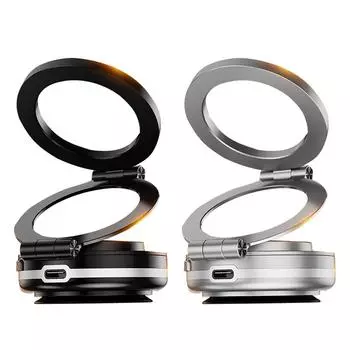 Вращающийся на 360° магнитный вакуумный автомобильный держатель для телефона на присоске, складной универсальный автомобильный держатель, подставка-кронштейн для GPS-навигатора для iPhone/Samsung/Xiaomi чёрный