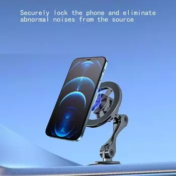 Вращающийся на 360° металлический магнитный автомобильный держатель для телефона, складная подставка для телефона, магнитное крепление на вентиляционную решетку, GPS для iPhone 15 14 Samsung Xiaomi чёрный