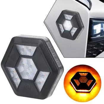 Вращающийся на 360° предупредительный свет COB, ночная желтая белая мигающая лампа, автомобильный свет, аварийная зарядка через USB, освещение багажника на крыше, магнитная адсорбция Black