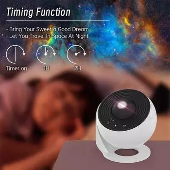 Вращающийся на 360° светодиодный проектор Galaxy Night Light Starry Sky Planetarium Lamp для декора комнаты Дети Подарок детям серый