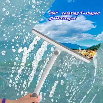 Вращающийся на 360° Т-образный стеклянный очиститель стеклоочистителя Щетка для чистки зеркал Инструмент синий