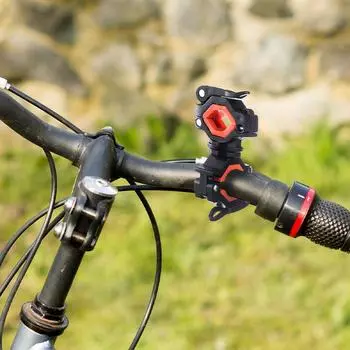 Вращающийся на 360° велосипедный зажим-зажим для фонарика, держатель для светодиодного фонарика на велосипеде, держатель для фонарика на велосипеде, аксессуары для велосипеда чёрный
