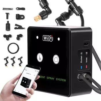 Вращающийся на 360° Wi-Fi тропический террариум система туманообразования с таймером рептилия интеллектуальный увлажнитель распылитель автоматический распылитель