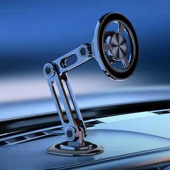 Вращающийся на 720 градусов металлический магнитный автомобильный держатель для телефона, складная подставка для телефона, магнитное крепление на вентиляционное отверстие, поддержка GPS для всех телефонов 1 pc серебряный