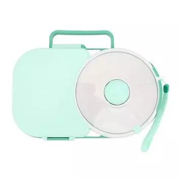 Вращающийся набор для закусок с крышкой, многофункциональный герметичный поднос для фруктов, влагостойкая вращающаяся коробка для закусок зелёный