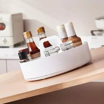 Вращающийся настольный органайзер для косметики с 4 отделениями для хранения косметики