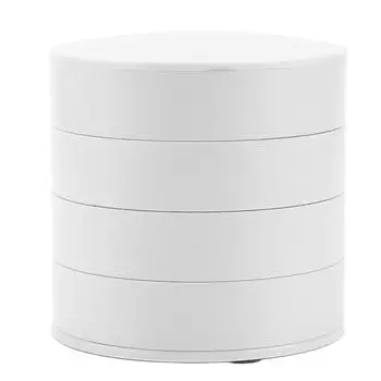 Вращающийся органайзер для ювелирных изделий, 4 слоя, вращающийся на 360 градусов, пылезащитная круглая шкатулка для ювелирных изделий с крышкой для белый