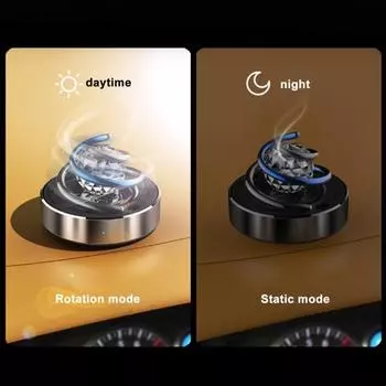 Вращающийся освежитель воздуха на солнечных батареях для автомобиля со стразами, ароматизатор со спиралью, долговечный, из сплава, авто серебряный