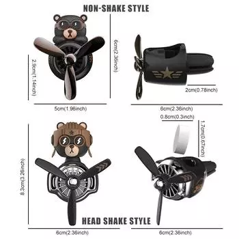 Вращающийся освежитель воздуха Pilot Bear для автомобиля, аксессуары, украшения интерьера, зажимы для вентиляционных отверстий, диффузор для духов