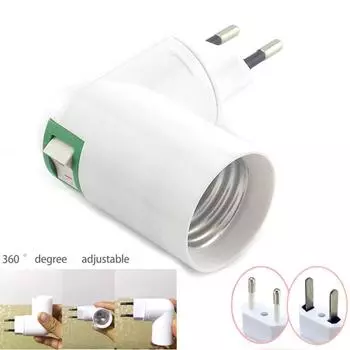 Вращающийся переключатель включения/выключения EU US Plug E27 огнестойкий патрон для лампы адаптер конвертер цоколь лампы EU Plug