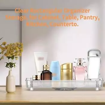 Вращающийся поднос для холодильника, органайзер для поворотного стола для холодильника, прозрачная полка для хранения фруктовых напитков, кладовая для кухонного шкафа 2PCS прозрачный