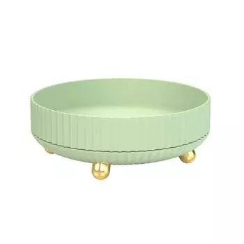 Вращающийся поднос для хранения приправ, многофункциональная круглая бытовая корзина для хранения, нескользящая, большой емкости, прочные аксессуары для дома M зелёный