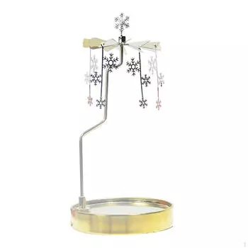 Вращающийся подсвечник, подставка для свечей на День святого Валентина, Снежинка на День благодарения Snowflake Gold
