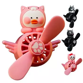 Вращающийся пропеллер Маленькая утка Автомобильный ароматерапевтический воздухозаборник Зажим для мультяшного кота Пилот Аромадиффузор Вращающийся автомобильный парфюм Украшение