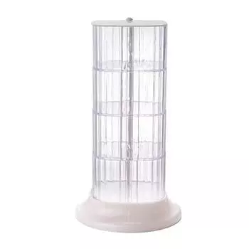 Вращающийся ящик для хранения аксессуаров для волос, пылезащитный настольный прозрачный, 4-х уровневый вращающийся ящик для ювелирных изделий белый