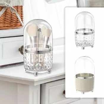 Вращающийся ящик для хранения кистей для макияжа One Size серебряный