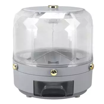 Вращающийся ящик для хранения зерна 6 сеток 6 кг вращающийся на 360 градусов дозатор риса для рисовых бобов зерна L серый