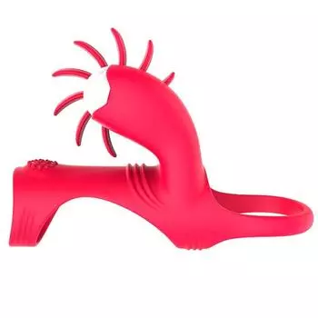 Вращающийся язык, вибрирующее кольцо для пениса, стимулятор клитора