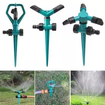 Вращающийся разбрызгиватель для газонов с колышком. Простая сборка. Настраиваемая зона распыления. Автоматическое крепление разбрызгивателя воды. A