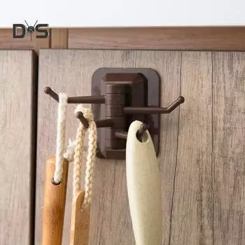 Вращающийся самоклеящийся настенный крючок для полотенец и сумок one size белый