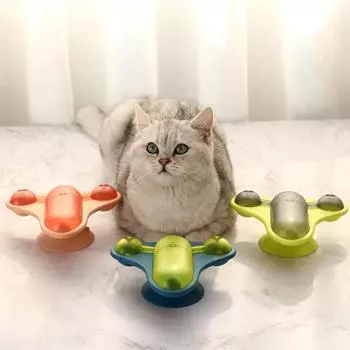 Вращающийся самолетик Дразнит игрушки для кошек Оглушает маленький самолет Дырявая еда Игрушки для кошек