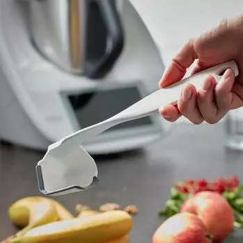 Вращающийся шпатель, аксессуар, гибкий и эластичный шпатель, миксер, вращающийся скребок, кухонный инструмент One Size белый