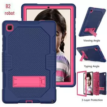 Вращающийся силиконовый защитный чехол для планшета Samsung Tab A7 10.4 T500/T510 10.1 чёрный/синий