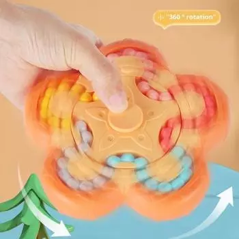 Вращающийся спиннер с фасолью, красочная головоломка с фасолью, игрушка для снятия стресса и беспокойства розовый