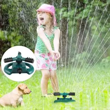 Вращающийся спринклер для газона, 3-рычажный дизайн, универсальный простой монтаж, более широкий охват, автоматический инструмент для разбрызгивания сада и двора синий