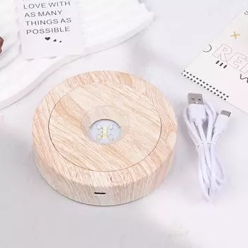 Вращающийся стенд для кристаллов, стеклянного искусства, вращающаяся платформа с регулируемой скоростью, 4,5 дюйма, 7 режимов освещения, светодиодный вращающийся стенд