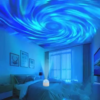 Вращающийся светильник с атмосферой северного сияния, светодиодный ночник с водной рябью, USB, романтический динамический прикроватный светильник для подарка на праздник USB Plug-in model