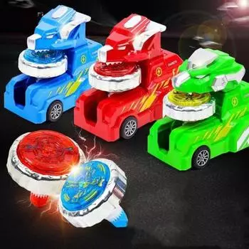 Вращающийся светящийся гироскоп с пусковой установкой, боевой волчок, детский гироскоп, детская игрушка green 2Gyro 1car