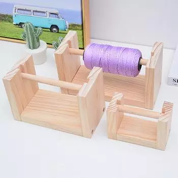 Вращающийся вал из древесной шерсти, вращающийся шар из вязальных ниток, инструмент для ручного вязания, деревянная основа рамы, вал 13*6*9cm