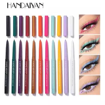 Вращающийся водостойкий и легкосохнущий карандаш для подводки глаз радужного цвета, 6 упаковок для выступлений на сцене A
