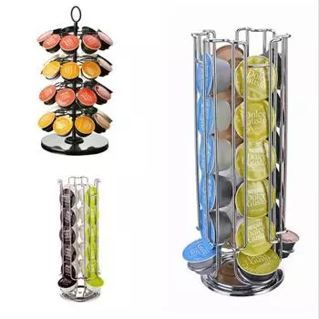 Вращающийся вращающийся держатель капсул для капсул с кофе, подставка для башни 11.5X11.5X33CM, store 18