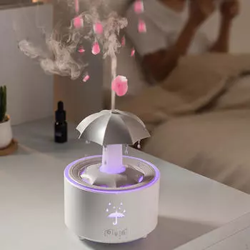 Вращающийся зонт-капельный увлажнитель воздуха для учебы, офиса, дома, белый белый