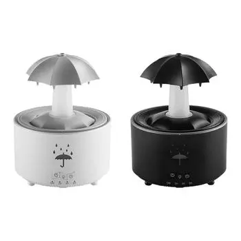 Вращающийся зонт, увлажнитель воздуха с каплями воды, регулируемый, большой емкости, ароматический увлажнитель для дома, рабочего стола, офиса, кабинета, спальни чёрный